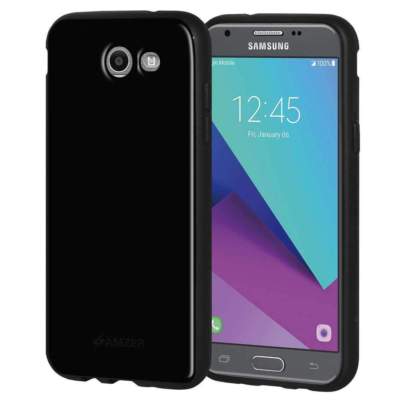 AMZER Soft Gel Pudding TPU Case Black for Samsung Galaxy J3 Emerge  SM-J327P
