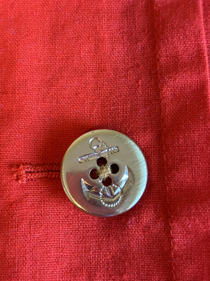 J. Falda Crew Talla 4 Amapola Mezcla de Lino Botones Preppy Academia Retro Glam Marinero Foto 4 de 4