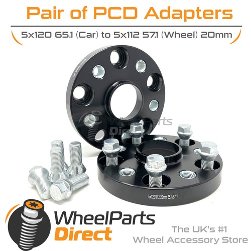Adapters 5x120 65.1 (Car) to 5x112 57.1 (Wheel) 20mm for VW Transporter T5 03-15 - Picture 1 of 4