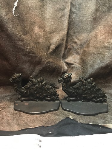 Vintage Cast Iron Figural Bookends.Egyptian Camels Copyright 1928.Conn Foundry! - Picture 11 of 11