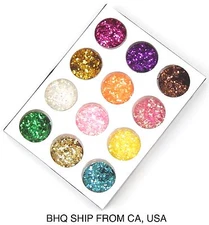 12 COLORS SMALL HEXAGON NAIL ART DECORATION DESIGN
