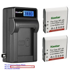 Kastar Battery LCD Wall USB Charger for NP-40 Casio Exilim Zoom EX-Z50 Camera