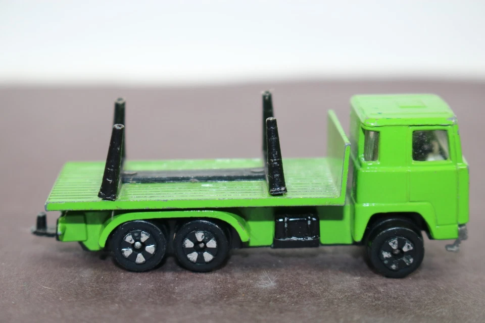 Camión de reparto playart vintage verde plataforma diecast base HK difícil de encontrar LQQK Foto 3 de 4