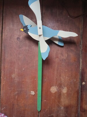 #ad Whirlybird Lawn Ornament Whimsical Bird Wind Spinners $39.00