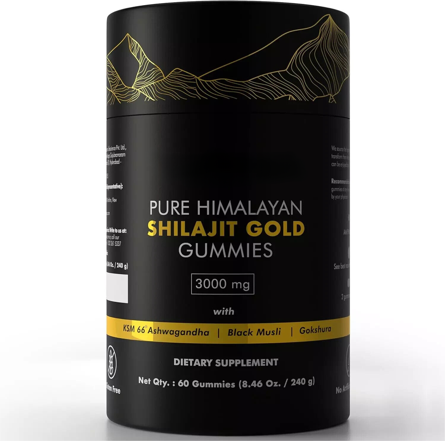 Energy Support  Pure Himalayan Shilajit Gummies Ashwagandha Chaga Mushroom