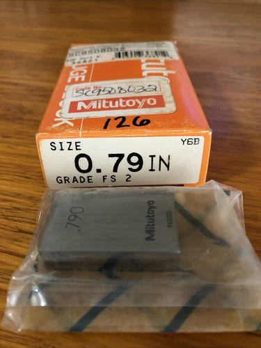New Mitutoyo .790 Inch Steel Gauge Block,    Grade FS 2