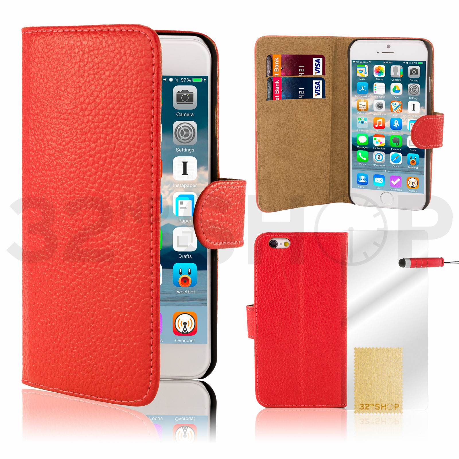 Original Cartera De Cuero Para 5 6 Plus Protector De | eBay