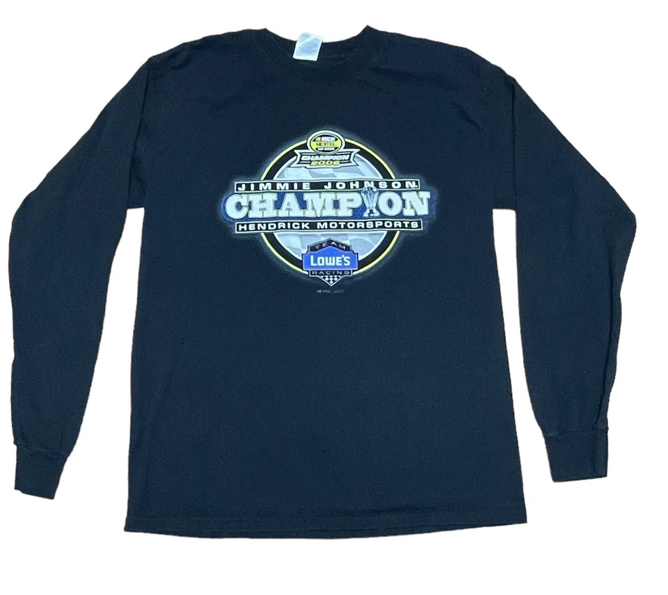 Lote de 3 camisetas negras grandes manga corta/larga NASCAR Jimmie Johnson para hombre Foto 2 de 4