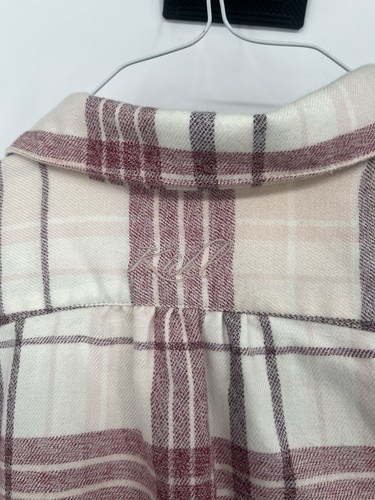 Kuhl Women's XS Pink Cream Purple Plaid Kamila Flannel Long Sleeve Button Front - Picture 4 of 4
