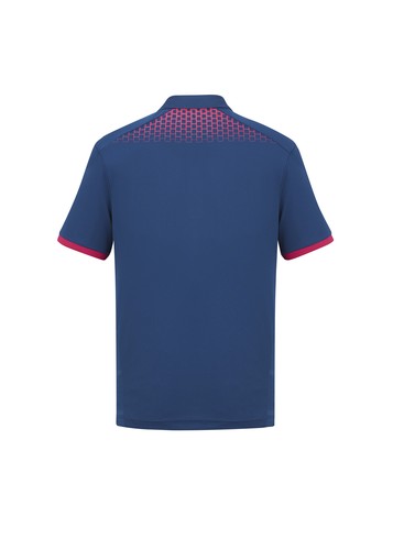 MENS POLO 100% POLYESTER BREATHABLE HEXAGONAL PRINT FEATURE POLO TOP - Picture 3 of 19