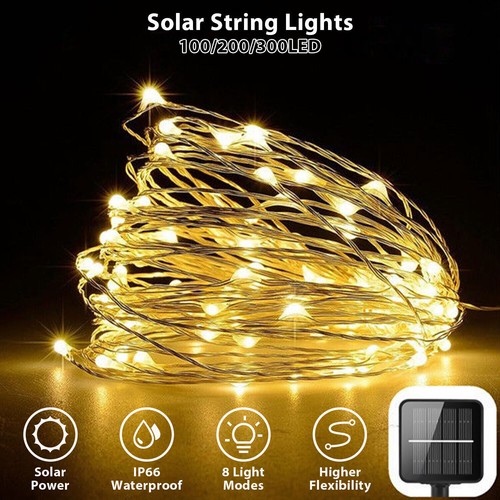 100/200/300LED Solar Fairy String Lights Outdoor Waterproof Garden Party Decor - Picture 2 of 15