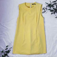 Zara Woman Yellow Sleeveless Sheath Business Dress Front Connecting Pocket Pouch