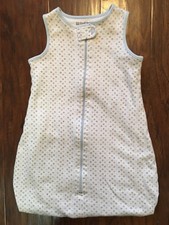 Dwell Studio Baby Sleep Sack Blue Brown Geometric Mod Print Cotton Sz 0-3m