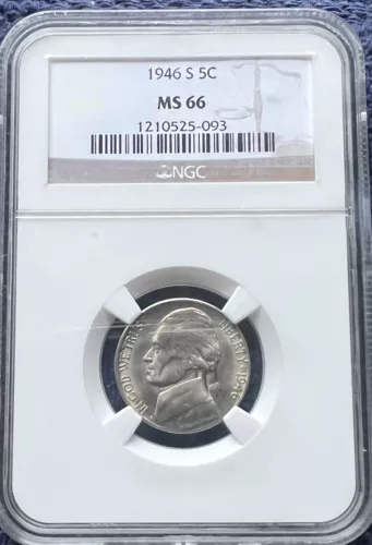 1946-S 5C Jefferson Nickel NGC MS 66