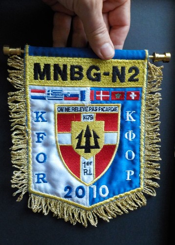 Fanion Militaire Brodé Ancien – 1er RICM (Régiment D'Infanterie Chars De Marine) – France XXème