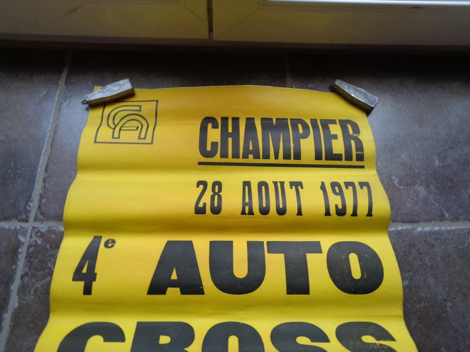 3 AFFICHES  ANCIENNES ORIGINALE AUTO CROSS champier isére 1977 voiture vintage  - Photo 2/4