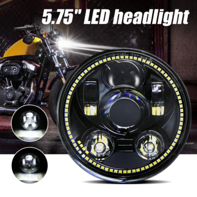 Für Harley Indian Scout 5.75'' DRL 5-3/4''LED Scheinwerfer Halo Hi/Low Beam