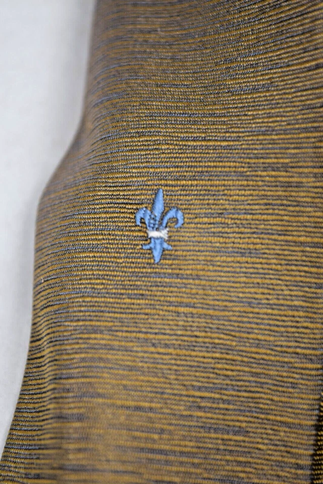 Corbata de Colección D'Zio Años 50 Azul Tostado Brillo Tiburón Azul Flor de Lis 53.5" x 2.25" Foto 2 de 4