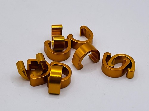 10 Pcs Gold Aluminum Alloy Bike Cable C-clips Brake Cable Housing Clip Clamps - Picture 3 of 5