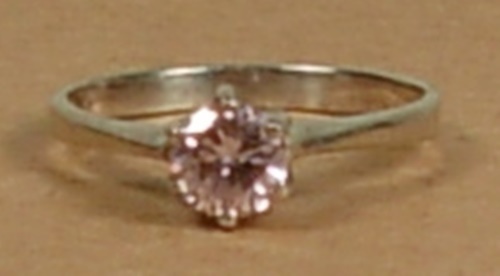 ZIERLICHER RING STERLINGSILBER MIT ROSA STEIN 925 GR. 5 - Bild 1 von 4