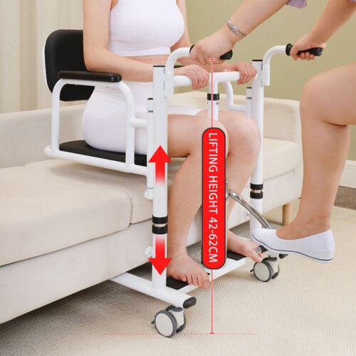 Patient Lift Transfer Chair, Bathroom Wheelchair w/180° Split Seat and Potty U4E - Picture 13 of 20