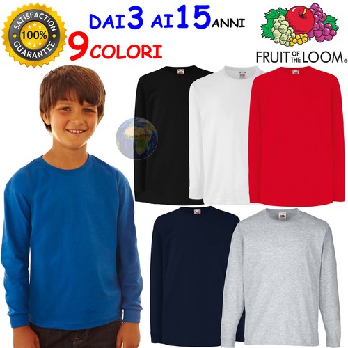 Long Sleeve T-Shirt Kids Fruit Of The Loom Shirt Sweater School