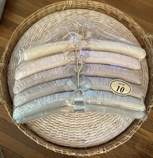 10 Padded Satin Boudoir Lingerie Clothes Hangers Embellished Ribbon Bows NEW