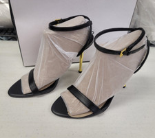 Nine West Women's Reina Almond Toe Stiletto Dress Sandals - Black Size 7.5