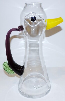 FABULOUS KOSTA BODA SWEDEN KJELL ENGMAN FENIX ART GLASS DUCK 12'' PITCHER IN BOX