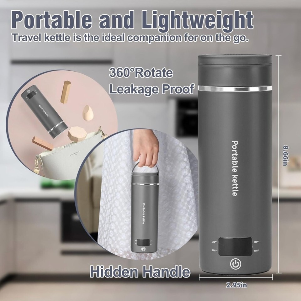 Travel Electric Kettle Portable Mini Kettle,Small Hot Water Boiler with