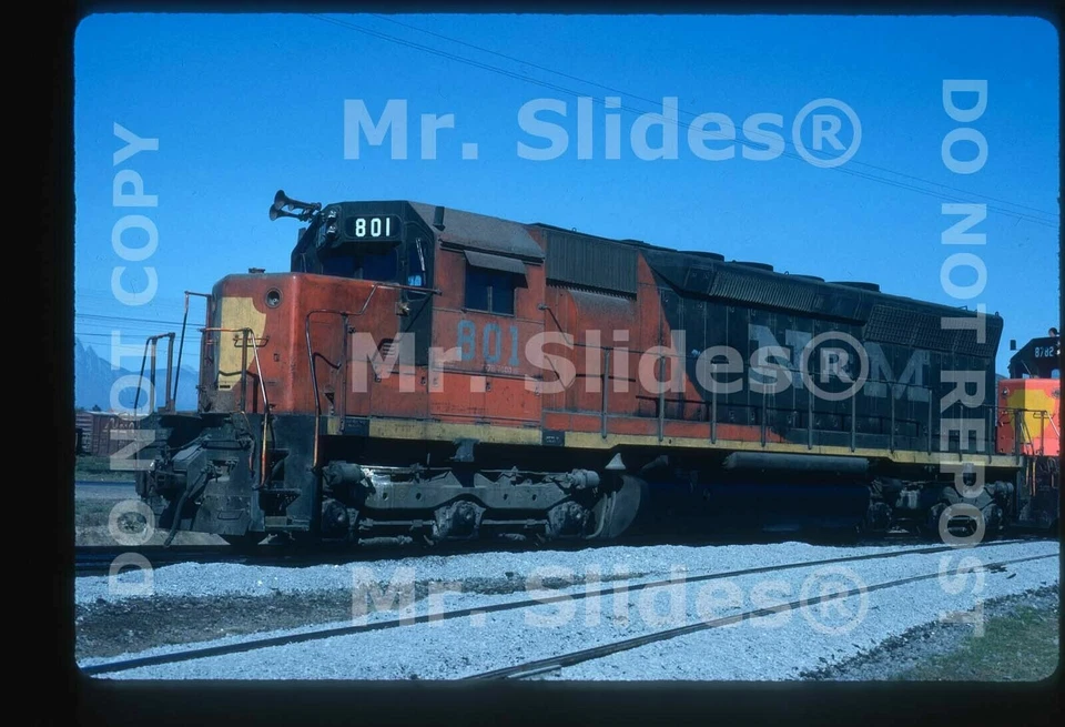 Original Slide NdeM Nacionales de Mexico Ex D&H SD45 801 Monterrey NL 1988 - Image 1 of 1
