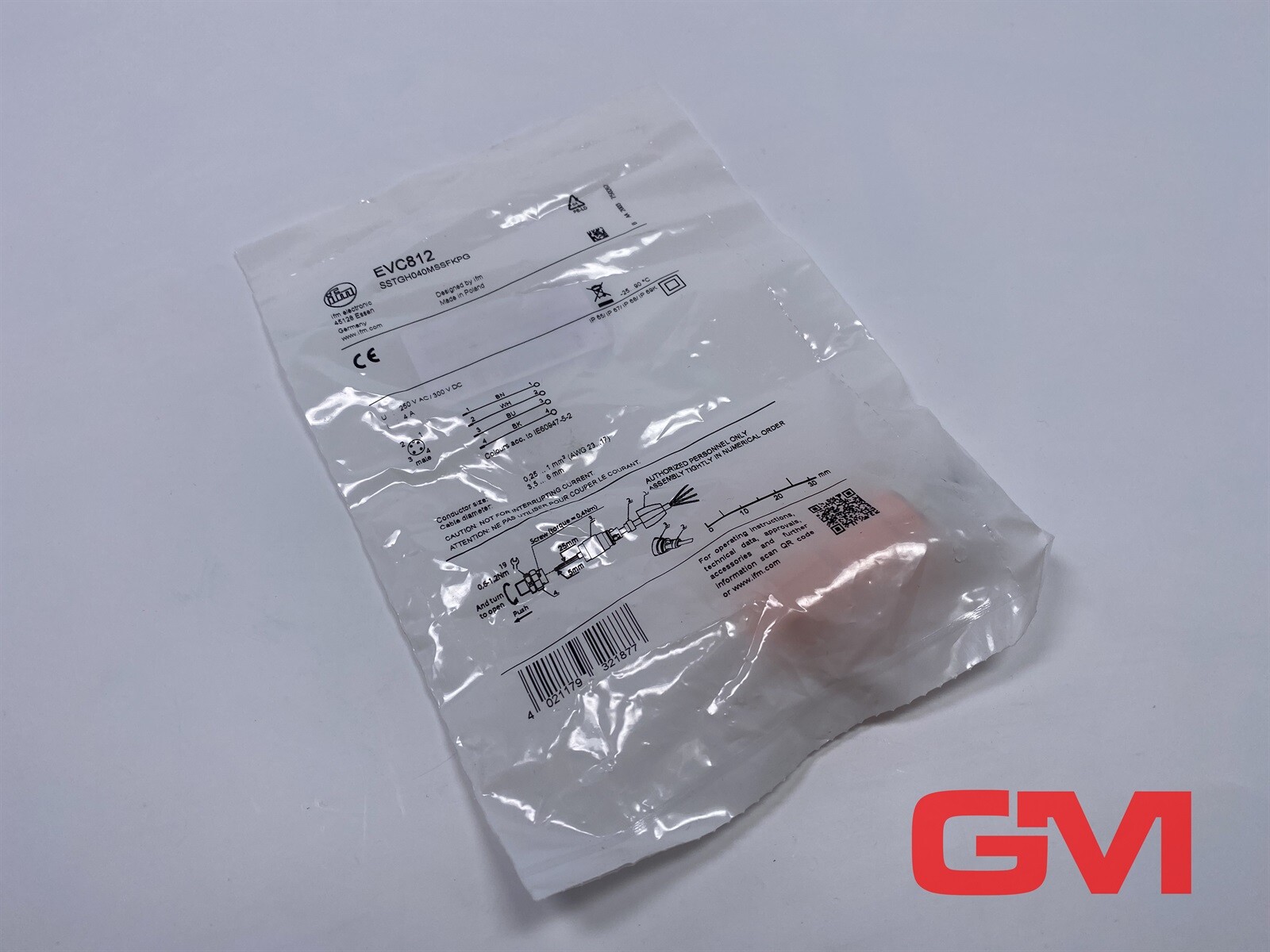 Ifm Configurable Connector EVC812 Wirable Plug SSTGH040MSSFKPG M12 Straight