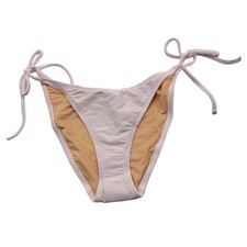 J. Crew Pastel Pink Curved Waist Cheeky String Bikini Bottom Size Medium NEW