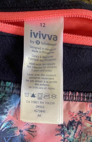 Ivivva Speedy Shorts Mädchen Größe 12 rot blau & pink Stretch atmungsaktiv Laufen - Bild 3 von 3