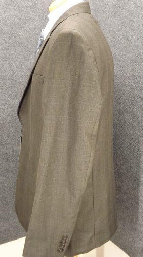 Perry Ellis Mens Blazer 46R Gray Plaid Polyester Blend New With Tags 2 Button - Picture 7 of 13