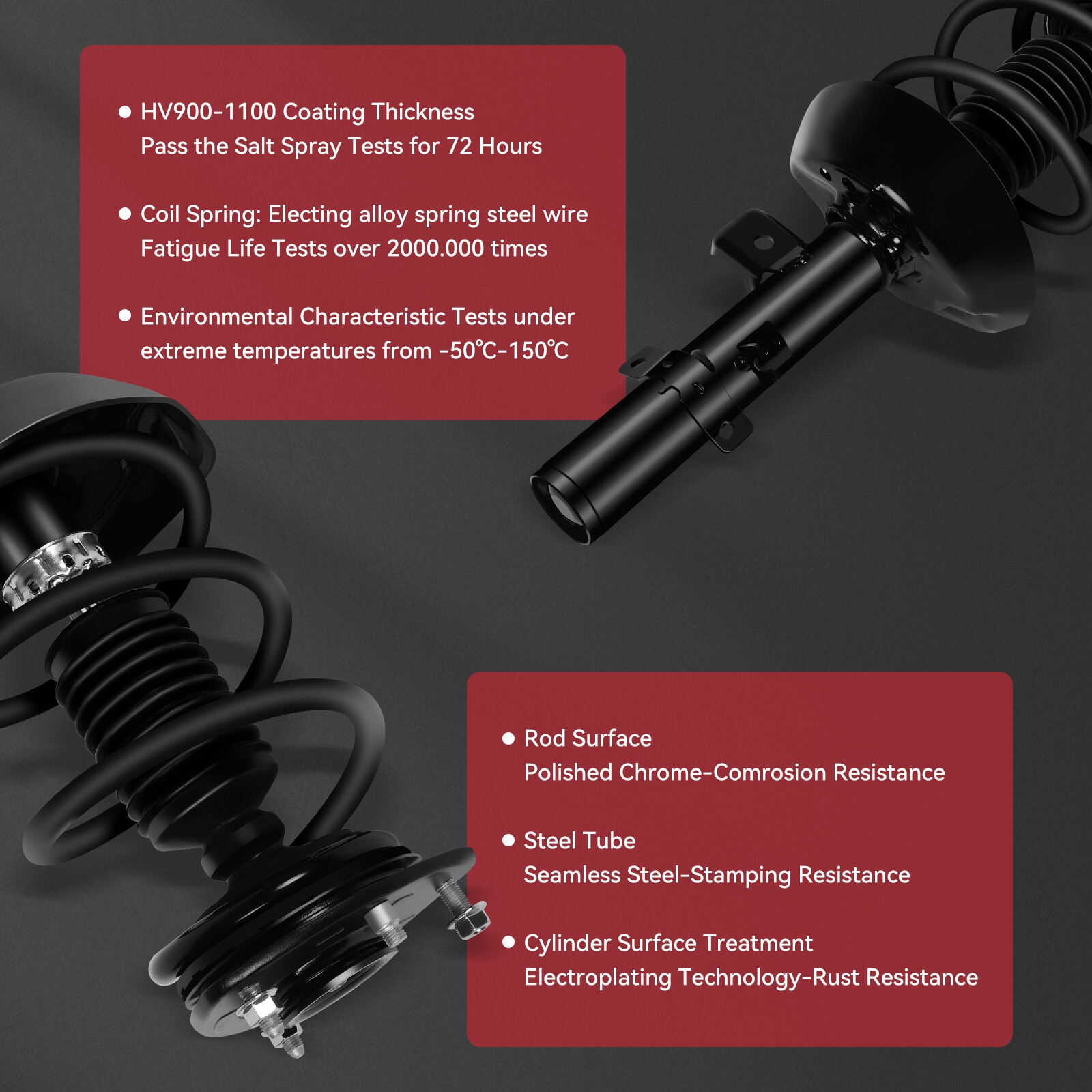 2 Front Complete Strut Coil Spring For Honda Accord 2013 2014 2015 2016 2017