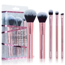 Blush Brush Makeup Brushes 5 Pcs Premium Synthetic Foundation Concealer Powde...