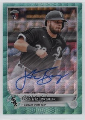 2022 Topps Chrome Rookie Aqua Wave Refractor 148/199 Jake Burger Auto RC 0rm0