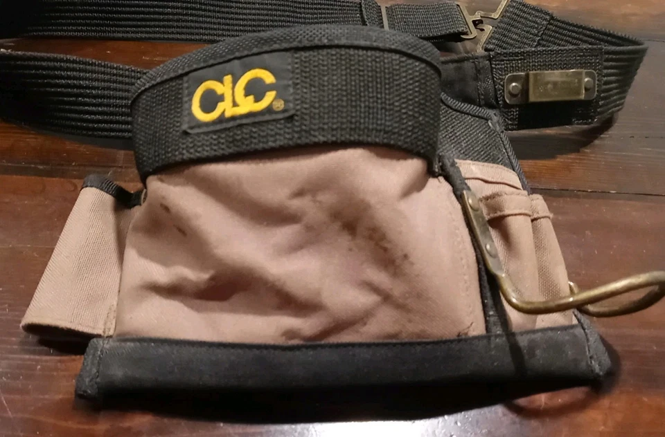 CLC Work Gear 1245 Tan/Black Polyester Tool Belt 5 Pockets Single Side Apron  - Image 2 of 4