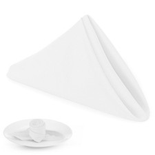 17 x 17 Inch Solid Washable Polyester Dinner White Heavy Duty Cloth Napkins