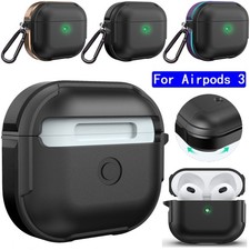 For AirPods 3 Earphone Aluminum Frame Case Shockproof Protective Cover Keychain