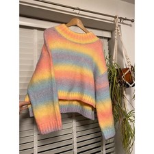 George Rainbow Coloured Hi/ Lo Knit Jumper, Size L (fits size 16)