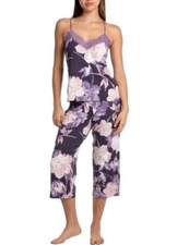 LINEA DONATELLA 2-Pc. Cropped Knit Pajamas Set VIOLET XL
