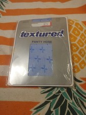 New Vintage Textured Blue Pantyhose Sandal Foot Average 5.3-5.6