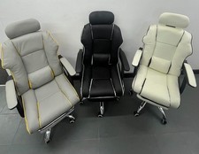 GAMING CHAIR ERGONOMIC DESIGN HEADREST & LUMBAR PILLOW ROTATABLE HOME PU LEATHER