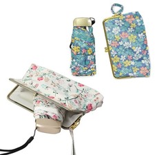 Chic Floral Five Folding Umbrella Anti-UV Sunny Umbrellas Women Female