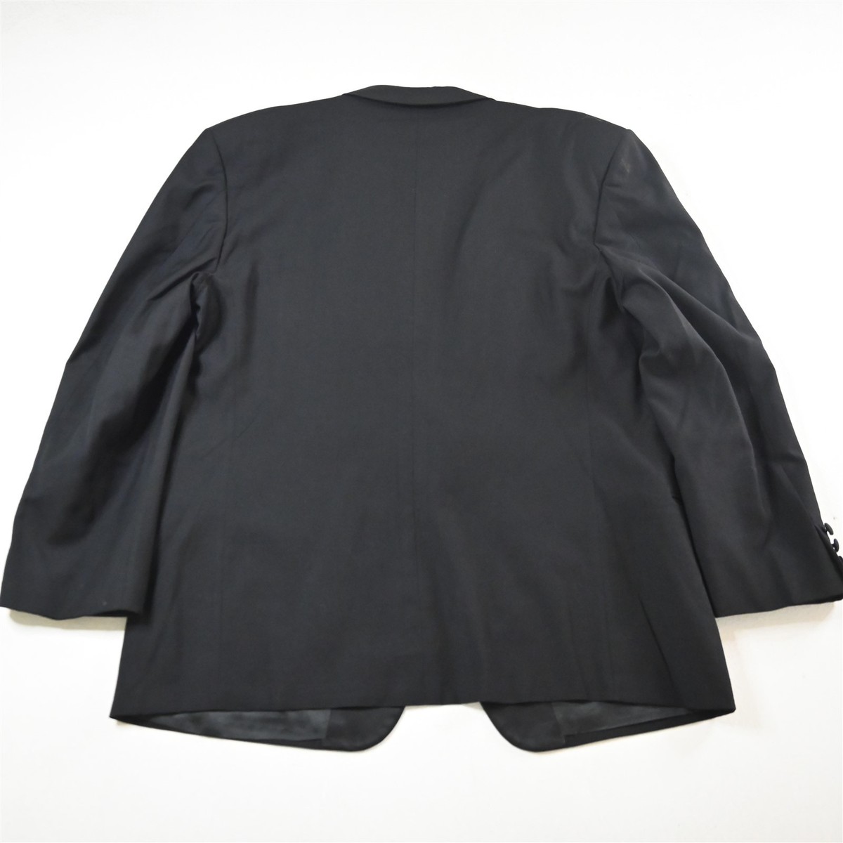 Vtg Giorgio Armani 44R Black 100% Wool Mens Blazer Suit Jacket