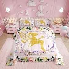 Erosebridal Dreamy Fairy Twin Comforter Set,Fairy Garden Floral Bedding Sets ...