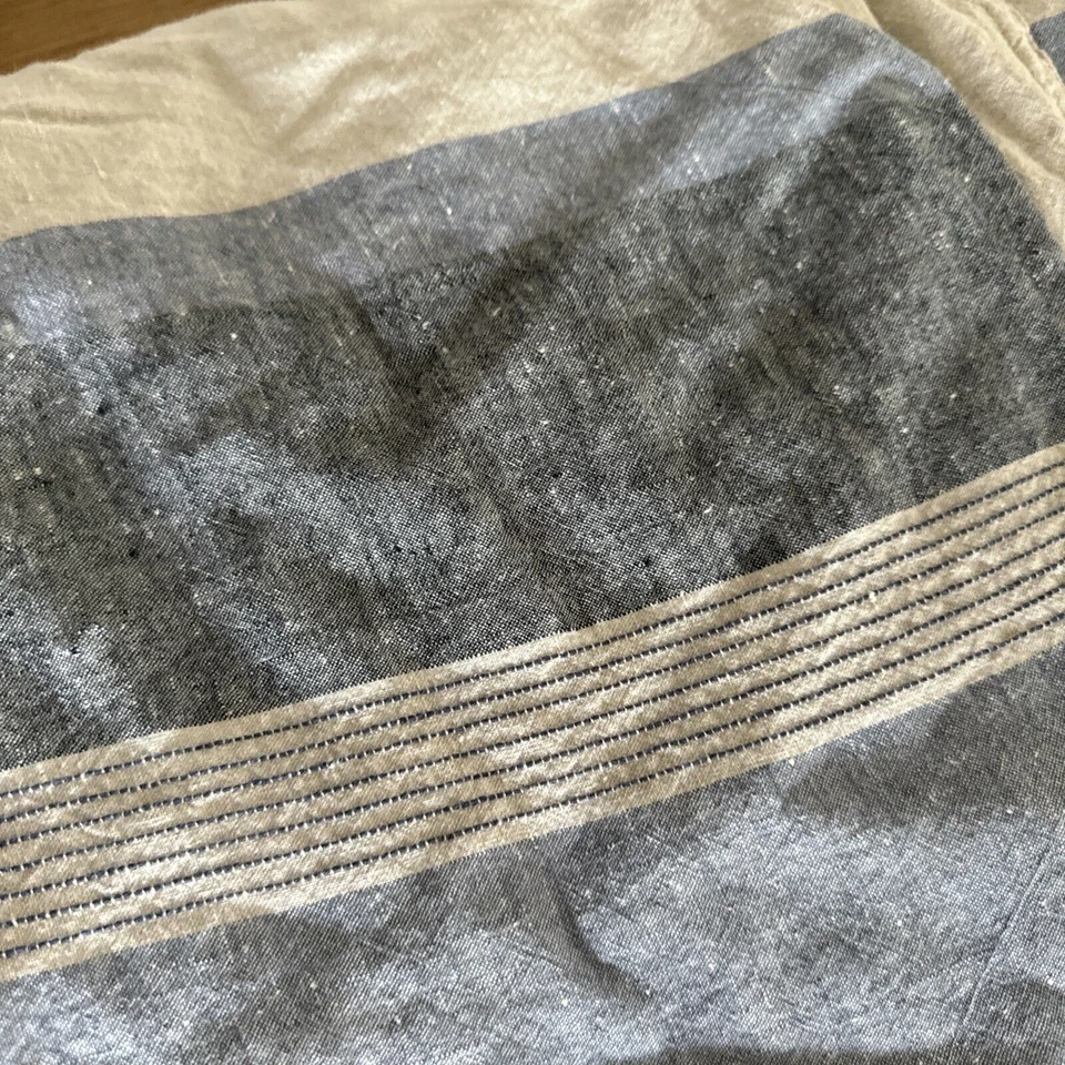 Hotel Collection 98% Linen Stripe King Duvet Cover. - Image 4 of 4