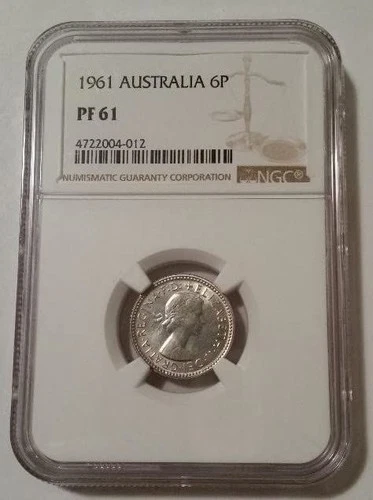 Australia 1961 Silver 6 Pence Proof PF61 NGC Low Mintage